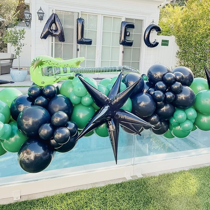130pcs Dark Green Balloons Different Sizes 18" 12" 10" 5" Hunter Green Balloons for Birthday Dinosaur Baby Shower St. Patrick's Day Summer Jungle Forest Safari Party Decorations