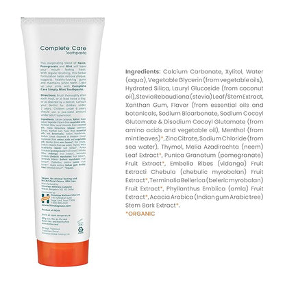 Himalaya Botanique Complete Care Toothpaste, Herbal, Mint Flavor, Fights Plaque, Freshens Breath, Fluoride Free, No Artificial Flavors, SLS Free, Cruelty Free, Foaming, 5.29 Oz, 2 Pack…