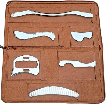 Muscle Scraper Stainless Steel Gua Sha Scraping Massage Tool Set IASTM Tools Great Soft Tissue Mobilization Tool(6pcs)