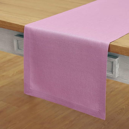 Solino Home Linen Violet Table Runner 90 Inches Long - 100% Pure Linen Dining Table Runner 14 x 90 Inch for Halloween - Fete
