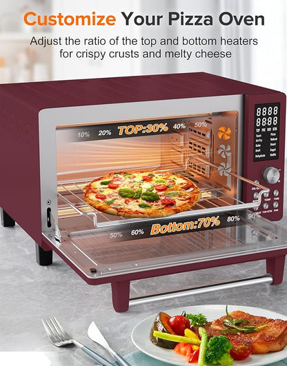 Nuwave Bravo Pro Smart Air Fryer Toaster Oven Combo, 12-in-1 Functions with Quicker & Even Crisp Technology, 1800W, 50-450°F, PFAS-Free, 21QT, Cinnamon