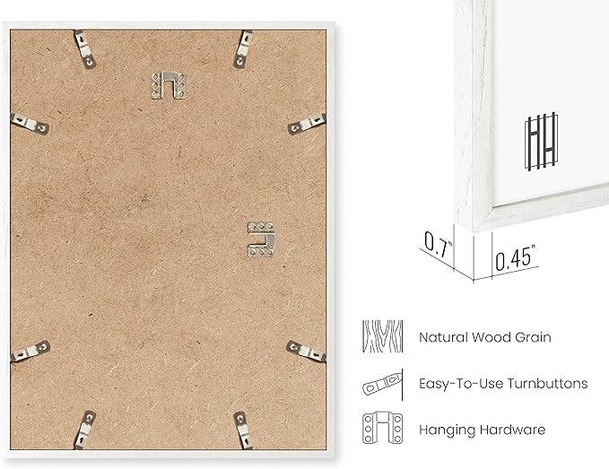 HAUS AND HUES Set of 3 Wood Picture Frames 8.5 X 11 - Wood Picture Frames 8.5 X 11 Document Frames 8.5x11, Certificate Frames 8.5 X 11 Multi Pack Natural Wood Frame, 8.5 X 11 Frame (White Oak Frame)