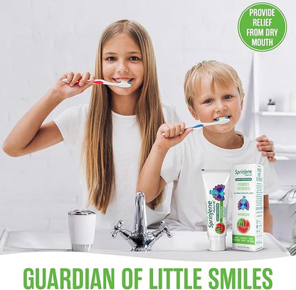 SprinJene Natural Kids Toothpaste, Watermelon | Natural Children’s Toothpaste for Cavity Protection | Fluoride Toothpaste for Toddlers | 2 Pack