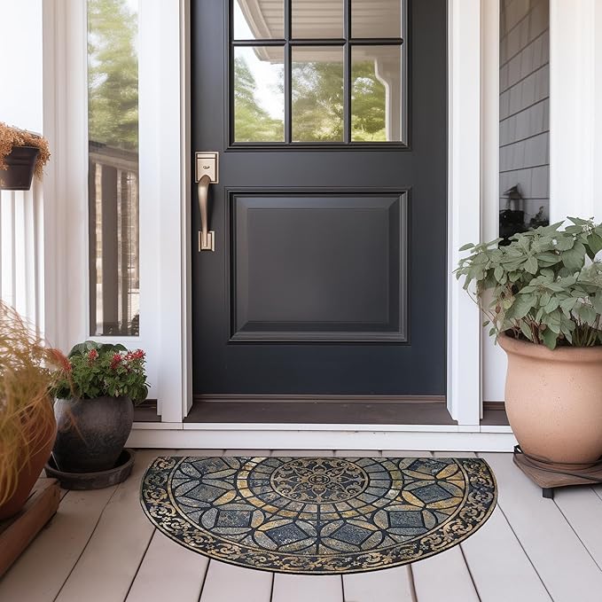 CHICHIC Entrance Door Mat Large 24 x 36 Inch Entry Way Doormat Front Door Rugs Outdoors Heavy Duty Welcome Mat Non Slip Rubber Back Low Profile for Garage, Patio, High Traffic Area, Grey