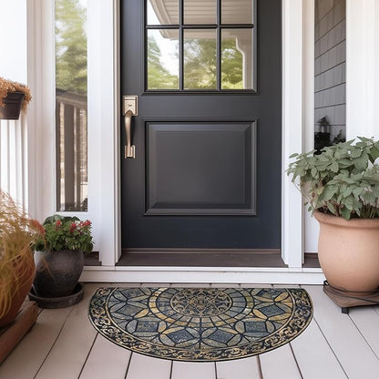 CHICHIC Entrance Door Mat Large 18 x 30 Inch Entry Way Doormat Front Door Rugs Outdoors Heavy Duty Welcome Mat Non Slip Rubber Back Low Profile for Garage, Patio, High Traffic Area, Grey