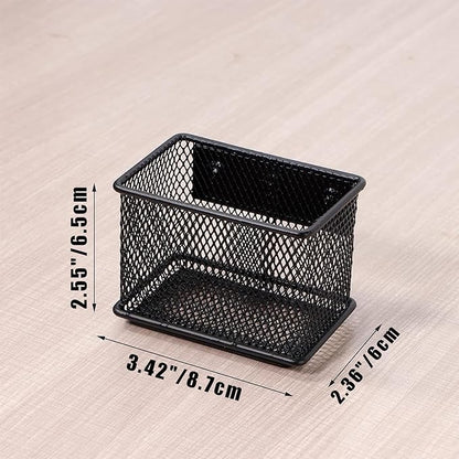 Black Basket Set of 4, Magnetic Pen Holder for Refrigerator, Heavy Duty Baskets, Holder for Locker Whiteboard Office, 3.42'' 2.36'' 2.55''