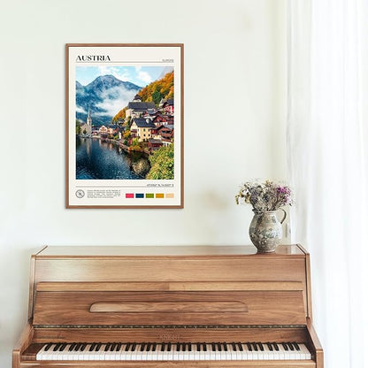 StudioUBILA Austria Wall Art Poster, Decorative Cityscape Landscape Art Prints, Home Decor Wall Art Print for Bedroom Living Room Kitchen Decorations, Unframed