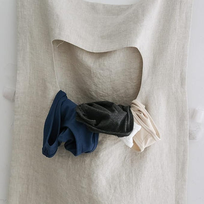 Amazhiyu 100% Linen Door Hanging Laundry Hamper Bag, 19x27 Inches (Linen)