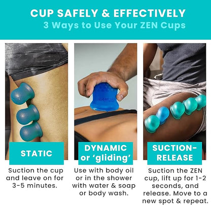 Cupping Therapy Set – Cupping Kit for Massage Therapy – Silicone Cups – Massage Cups – Smart Cupping for Fascia and Myofascial Release (Large, XTRM XNRGY)