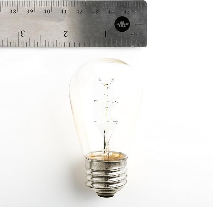 Hometown Evolution, Inc. E26 Outdoor Commercial String Lights with Suspended Socket for Weatherproof Heavy Duty Vintage Outside Lighting (S14 Zig Zag Edison 11 Watt Bulbs, 24 Foot 12 Socket)