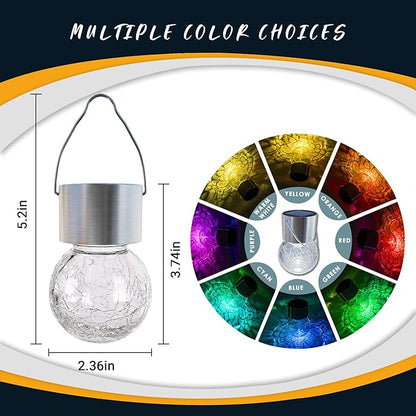 GIGALUMI 24 Pack Solar Outdoor Lights, Solar Hanging Lights for Christmas Decoration-Cracked Glass Solar Lights Outdoor Waterproof for Garden, Yard, Fence, Tree（Warm White）