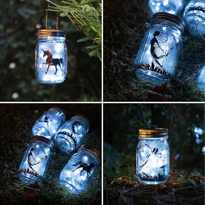 ZNYCYE Mason Jar Solar Lights for Outside, 12 Pack 30LED Fairy Lights Mason Jar Solar Lids Outdoor Waterproof String Lights with Hangers(NO Jars) for Patio Garden Yard Lawn Decoration - Cool White