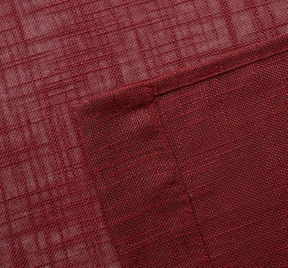 MIUCO Semi Sheer Curtains Poly Linen Textured Solid Grommet Curtains 95 Inches Long for Window Treatment 2 Panels (2 x 37 Wide x 95" Long) Burgundy