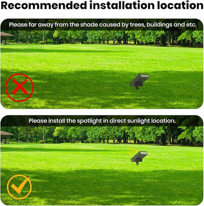 Solar Pathway Lights Outdoor, Dimmable Solar Spot Light IP65 Waterproof, 500LM 3000K Solars Outdoor Lighting for Walkway Landscape Lawn Yard