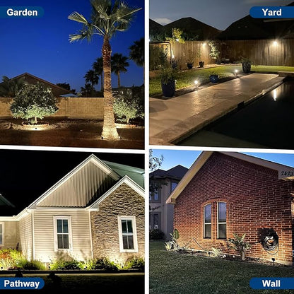 Solar Spot Lights Outdoor, 6 Pack Outdoor Solar Lights for Yard Waterproof, 4 Lighting Modes Solar Landscape Spotlights, Auto On/Off Solar Powered Flood Lights Garden Pathway (Cool White)