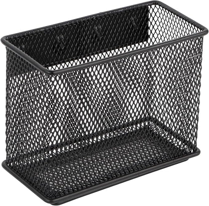 4.5'' × 2.2'' × 3.5'' Magnetic Basket for Whiteboard Black Magnetic Basket for fridge, Magnetic Locker Organizer Holder with 4 Strong Magnets, Magnetic Holder for Refrigerator Locker,
