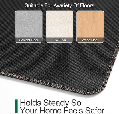 LUMI Ultra Thin Door Mat for Entryway, Low Profile Non Slip Rubber Backing Indoor Doormat, Easy Clean Welcome Entrance Mat for Inside House, Patio,Brown 20"x32"