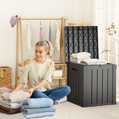 DRATO 50 Gallon Deck Box, Outdoor Storage Box for Patio Cushion, Sports Equipment, Garden Tools,Waterproof Patio Storage box, Lockable (Black)