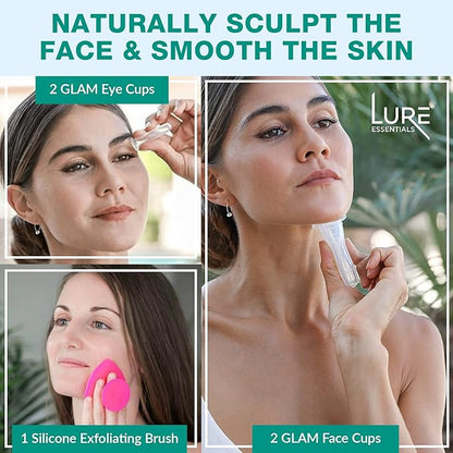 Bliss Face and Body Cupping Therapy Set – Includes Facial Cups for Cupping and Anti-Cellulite Cups - Release Fascia, Lymphatic Drainage, Natural Pain Relief