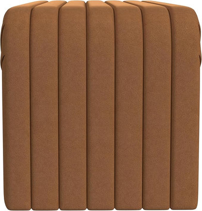 Modern Arch Channel Bedroom Bench Ottoman, 48" Entryway Bench and Shoe Rack, Soft Cushion Bench for Bedroom End of Bed, Ottoman Bench for Living Room, Bedroom, Entryway (Beach Rust Velvet)