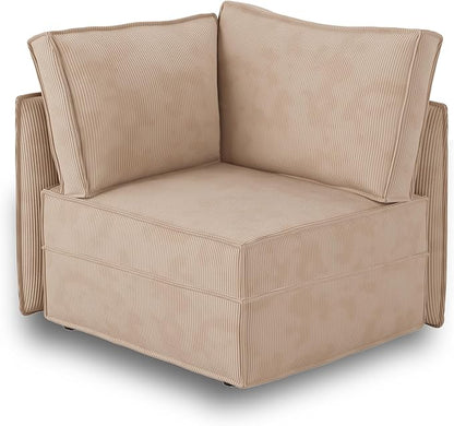 HOOOWOOO Modular Sectional Sofa Couch,Matching Free Combination Cloud Couch Corner Chair(Camel Corduroy)