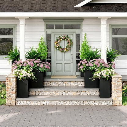 Planter Box Outdoor 38"W x 10.2"D x 30"H- Tall Rectangular Planters for Outdoor Patio/Porch, All-Weather with Anti-dumping Kit, Durable Galvanized Steel, Modern Design for Plants, Flower,Garden