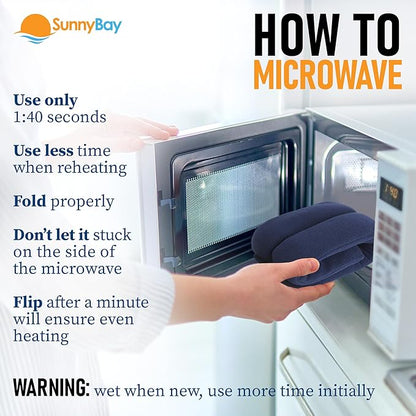 SunnyBay Microwave Heating Pad for Neck and Shoulders, 2.2 lbs 26 inch Long Versatile Microwavable Neck Wrap Warmer or Cool Pack, Hot or Cold Therapy to Relax Sore Muscles (Blue)