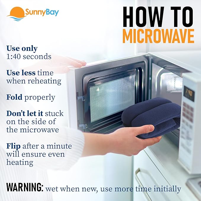 SunnyBay Microwave Heating Pad for Neck and Shoulders, Versatile Bean Bag Moist Heating Pad, Microwavable Neck Wrap and Cool Pack for Deep Pain Relief, Weighted Hot or Cold Therapy (Buffalo)