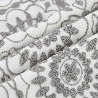 HWY 50 Gray Grey Decorative Throw Pillow Covers 18x18 Inch (1 Piece), Embroidered Cotton Farmhouse Cushion Cover Pillow Case for Sofa Couch Living Room Bed, Little Sunflower