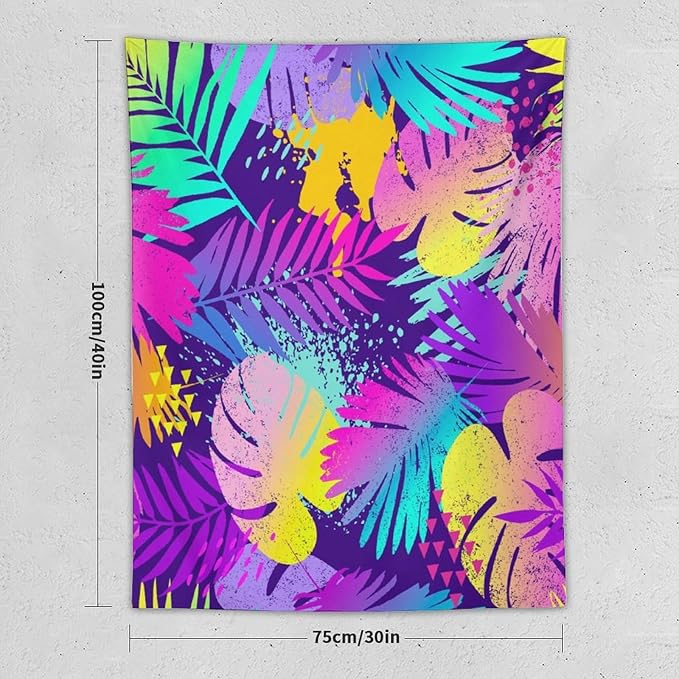 ICMOLYYENLO Palm Leaf Tapestry Wall Hanging, Tropical Leaves Plant Jungle Green Hawaiian Art Home Decor for Guest Bedroom Living Room Dormitory 50x60