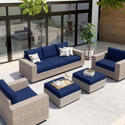 hyha Waterproof Couch Cushion Covers, Sectional Sofa Slipcovers Washable, L Shape Chaise Dog Couch Covers for Sectional Sofa, Universal Furniture Protector (1 Piece for Chaise XL, Navy)