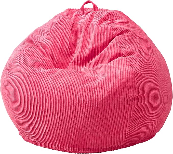 Hobestluk 3.5FT Bean Bag Chair Adult Bean Bag Chair Large Bean Bag Chair with Filler Included Teardrop Bean Bag with Removable Cover for Bedroom Living Room - (Large, Pink)
