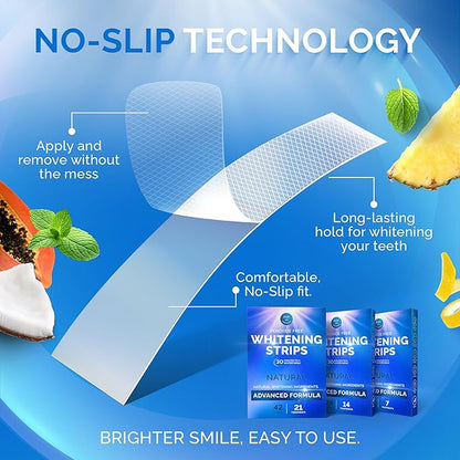 Whitening Strips for Sensitive Teeth 14 Treatments, Mint – Enamel Safe, Peroxide-Free Coconut Teeth Whitening Strips with Natural Enzymes – Gentle White Stips for Sensitive Gums & Daily Oral Care