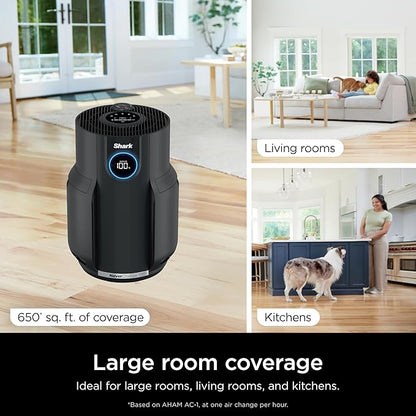 Shark Air Purifiers for Home Large Room with NeverChange Air Filter, 5 Year HEPA Filter, Covers 650 Sq. ft, Odor Neutralizer and Clean Sense Technology, Removes 99.98% of Dust & Allergens, HP152