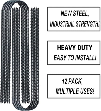 DTANX 12 Pack 12 Inch Rebar Stakes Heavy Duty Trampoline Anchors, Garden Stakes Tent Stakes Steel Ground Anchors, Black