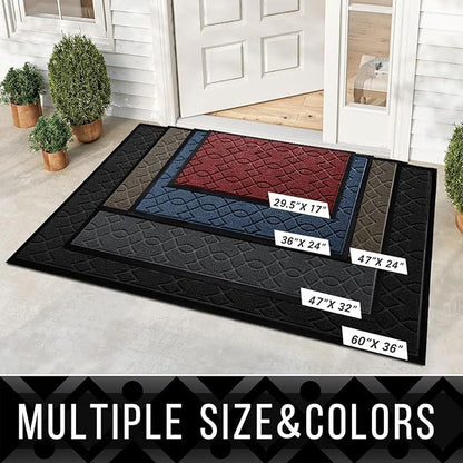 Yimobra Front Door Mat Outdoor Indoor 36x 24, All-Season, All-Weather, Heavy Duty Welcome Door Mats Outside Entrance, Non Slip Porch Patio Entrance Mat, Red