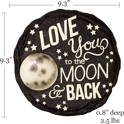 Spoontiques - Garden Décor - Moon & Back Stepping Stone - Decorative Stone for Garden
