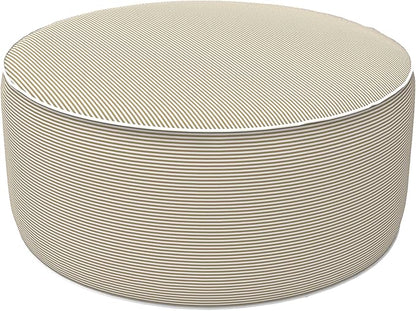 LVTXIII Inflatable Stool Ottoman Footrest with Handle, All Weather Foot Rest, Indoor or Outdoor Use for Home Patio Garden and Camping, D21 x H9, Stripe Beige