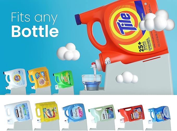 TidyFriend Laundry Detergent Holder Stand Organizer with Drip Tray, 2 Pack Laundry Soap Holder with Non-Slip Rubber Feet for Washing Space Organization, Angled Downward Slope for Easy Pouring (Blue)