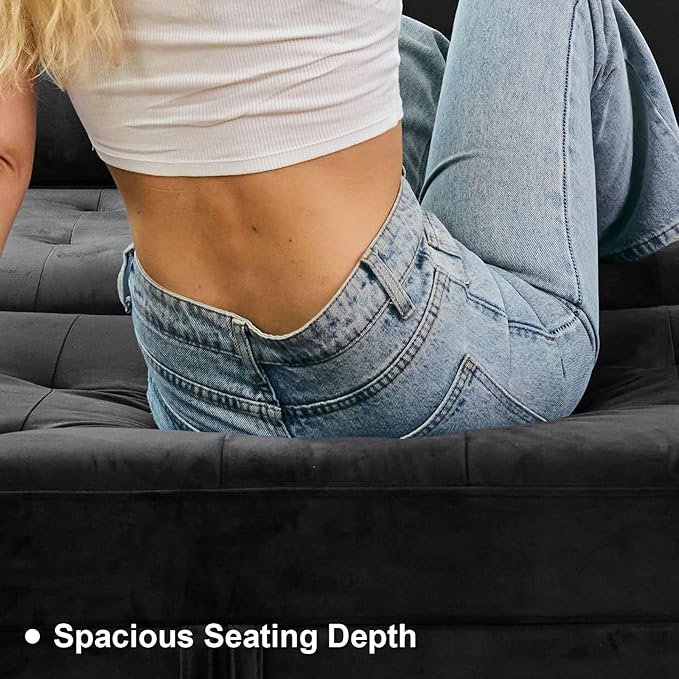 Belffin Modular Sectional Sleeper Sofa with Pull Out Couch Bed Velvet Convertible L Shaped Sectional Couch for Living Room Apartment Grey