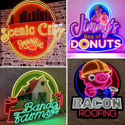 Custom Neon Sign, Personalized UV Printed LED Neon Sign LoGo Customizable for Business, Salon Beauty Nail Studios Light Up Name Sign, Images Neon Lighting Customized