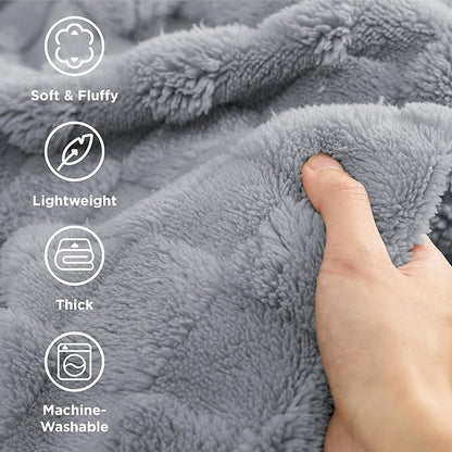 Bedsure GentleSoft King Size Blanket for Bed - Super Soft Cozy Blankets for Women Men Girls, Large Fuzzy Fleece Throw for Bedroom Decor, Silver Grey,108x90 Inches