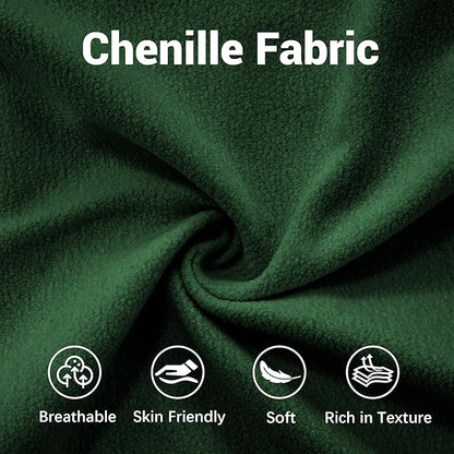 Modular Sectional Sofa, Comfy Cloud Couch Oversized Loveseat with Ottoman, Sectional Couches for Living Room, Modern Chenille L Shaped Couch, Sleeper Deep Seat Sofa with Throw Pillows, Green