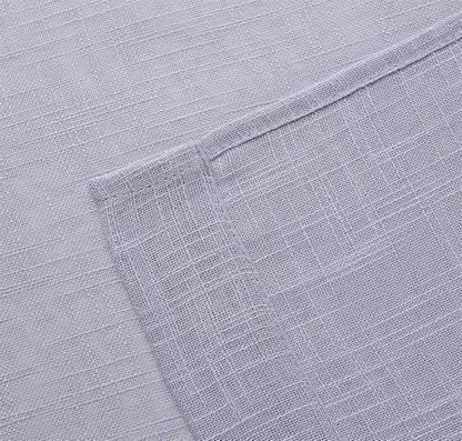 MIUCO Semi Sheer Curtains Poly Linen Textured Solid Grommet Curtains 63 Inches Long for Living Room 2 Panels (2 x 37 Wide x 63" Long) Silver