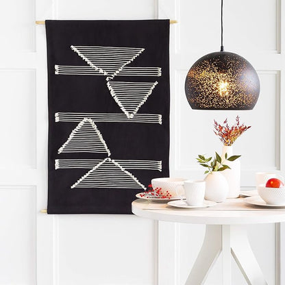 Mark&Day Wall Art, Hohenzell Modern Farmhouse Black Macrame Tapestry Wall Hanging for Living Room, Bedroom, Office or Kitchen (36"H x 24"W)