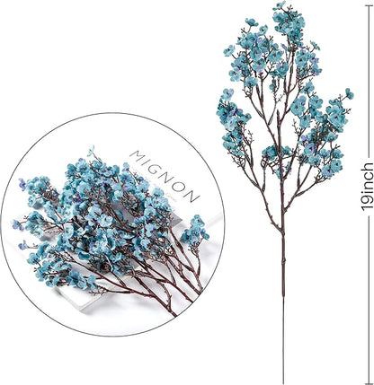 Sggvecsy 15 Pcs Babys Breath Artificial Flowers Gypsophila Bouquets Bulk Real Touch Fake Silk Flowers for Home DIY Floral Arrangement Table Centerpiece Fall Thanksgiving Autumn Decoration (Fall Blue)