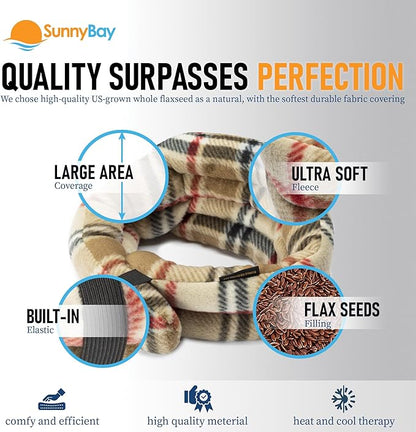 SunnyBay Microwave Heating Pad, Microwavable Heated Neck and Shoulder Wrap, Moist and Weighted Hands-Free Beanbag Pack with Wide Neck Coverage, 2.5 lbs, 26 Inches Long-Length, Made in USA, London