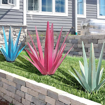 Large Tequila Rustic Sculpture, Rustic Metal Agave Plants for Outdoor Patio Yard, Home Decor Metal Agave Garden Yard Statue