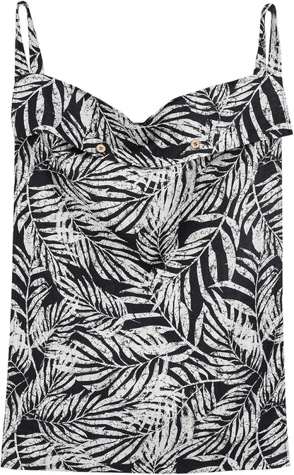 Linen Hanging Laundry Bag, 100% Linen Leaf Print Over The Door Laundry Hamper with Buttons and Zipper, Space Saving Door Hampers for Laundry Dirty Clothes Home Travel, Black, 19.7x27.5inches
