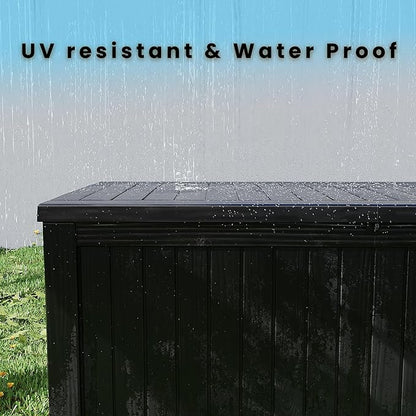 180 Gallon Double-Wall Resin Deck Box - Lockable Waterproof Outdoor Storage Box, 1000lbs Capacity & Doubles as Seating for Patio Furniture, Garden Tools, Pool Accessoriess (Black)